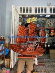 Thuyền Buồm Gỗ Mô Hình Thuyền Rồng Hạ Long | Gỗ Tràm | Thân 100cm