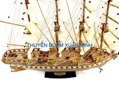 Mô Hình Thuyền Buồm Gỗ Phong Thuỷ France II (Tàu Buôn Cổ Pháp) | Hàng Xuất Khẩu - Gỗ Căm Xe | Thân 80cm