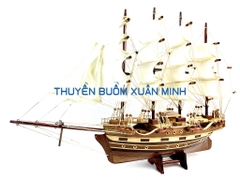 Mô Hình Thuyền Gỗ Phong Thuỷ France 2 Loại Tiêu Chuẩn | Gỗ Xoan Đào | Thân 40cm