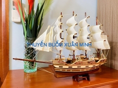 Mô Hình Thuyền Gỗ Phong Thuỷ France 2 Loại Tiêu Chuẩn | Gỗ Xoan Đào | Thân 40cm