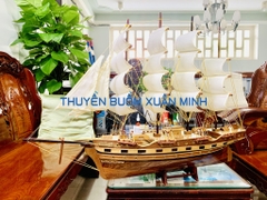 Mô Hình Thuyền Gỗ Phong Thuỷ France 2 Loại Tiêu Chuẩn | Gỗ Xoan Đào | Thân 60cm