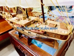 Mô Hình Thuyền Gỗ Phong Thuỷ France 2 Loại Tiêu Chuẩn | Gỗ Xoan Đào | Thân 60cm