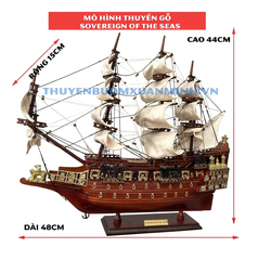 Mô Hình Thuyền Chiến Hạm Hoàng Gia Sovereign Of The Seas - Tàu Cổ Chiến Hạm Anh Quốc- Hàng Xuất Khẩu - Gỗ Căm Xe - Dài 48cm