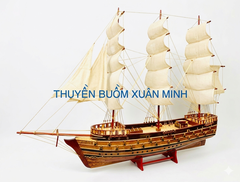 Mô Hình Thuyền Buồm Gỗ Phong Thuỷ Napoleon (Tàu Chiến Cổ Pháp) | Loại Tiêu Chuẩn - Gỗ Xoan Đào | Thân 80cm