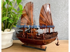 Thuyền Buồm Gỗ Mô Hình Thuyền Rồng Hạ Long | Gỗ Cẩm Lai | Thân 30cm