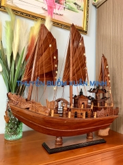 Thuyền Buồm Gỗ Mô Hình Thuyền Rồng Hạ Long | Gỗ Giáng Hương | Thân 60cm