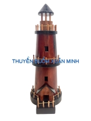 Mô Hình Nhà Hải Đăng (Lighthouse) Trang Trí | Gỗ Căm Xe | Cao 36cm