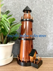 Mô Hình Nhà Hải Đăng (Lighthouse) Trang Trí | Gỗ Căm Xe | Cao 36cm