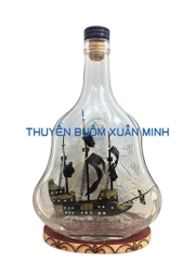 Mô Hình Thuyền Gỗ Trong Chai Rượu Hennessy X.O - D2