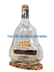 Mô Hình Thuyền Gỗ Trong Chai Rượu Hennessy X.O - D3