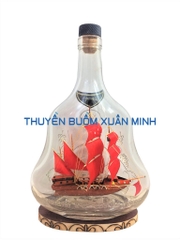 Mô Hình Thuyền Gỗ Trong Chai Rượu Hennessy X.O - D6