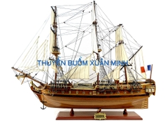 Mô Hình Thuyền Chiến Hạm Hoàng Gia Hermione (Tàu Cổ Chiến Hạm Pháp) | Hàng Xuất Khẩu - Gỗ Căm Xe | Thân 80cm