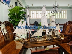 Mô Hình Thuyền Chiến Hạm Hoàng Gia Hermione (Tàu Cổ Chiến Hạm Pháp) | Hàng Xuất Khẩu - Gỗ Căm Xe | Thân 80cm