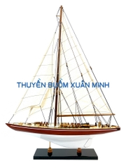 Mô Hình Du Thuyền Gỗ Phong Thuỷ Endeavour | Gỗ Tự Nhiên | Thân 50cm (Sơn Gỗ-Trắng)