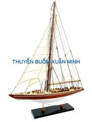 Mô Hình Du Thuyền Gỗ Phong Thuỷ Endeavour | Gỗ Tự Nhiên | Thân 50cm (Sơn Gỗ-Trắng)