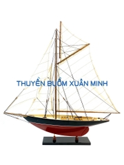 Mô Hình Du Thuyền Gỗ Phong Thuỷ Penduick | Gỗ Tự Nhiên | Thân 50cm (Sơn Đen-Đỏ)