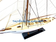 Mô Hình Du Thuyền Gỗ Phong Thuỷ Penduick | Gỗ Tự Nhiên | Thân 50cm (Sơn Trắng-Xanh)