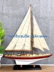 Mô Hình Du Thuyền Gỗ Phong Thuỷ Endeavour | Gỗ Tự Nhiên | Thân 50cm (Sơn Gỗ-Trắng)