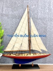 Mô Hình Du Thuyền Gỗ Phong Thuỷ Endeavour | Gỗ Tự Nhiên | Thân 50cm (Sơn Đỏ-Xanh)