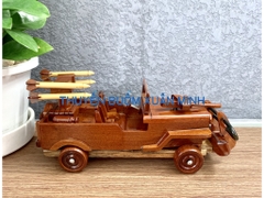 Mô Hình Xe Jeep Gỗ Trang Trí | Gỗ Căm Xe | Dài 26cm