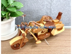 Mô Hình Xe Moto Gỗ HARLEY SIDECAR Trang Trí | Loại Tiêu Chuẩn | Size Lớn