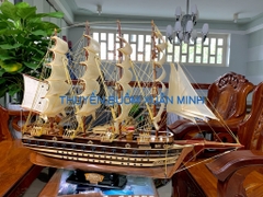 Mô Hình Thuyền Buồm Gỗ Phong Thuỷ Jylland (Tàu Chiến Cổ Đan Mạch) | Hàng Xuất Khẩu - Gỗ Căm Xe | Thân 80cm