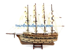 Mô Hình Thuyền Buồm Gỗ Phong Thuỷ Jylland (Tàu Chiến Cổ Đan Mạch) | Loại Tiêu Chuẩn - Gỗ Xoan Đào | Thân 40cm