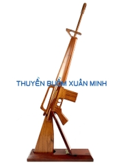 Mô Hình Súng Trường Gỗ M16 | Tỷ Lệ Như Thật | Dài 100cm