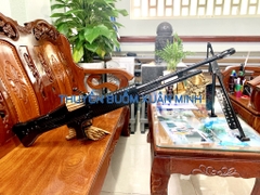 Mô Hình Súng Máy M60 (Sơn Đen) Tỷ Lệ 1:1 | Gỗ Căm Xe | Dài 106cm