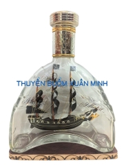 Mô Hình Thuyền Gỗ Trong Chai Rượu MARTELL X.O - A1