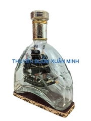 Mô Hình Thuyền Gỗ Trong Chai Rượu MARTELL X.O - A1