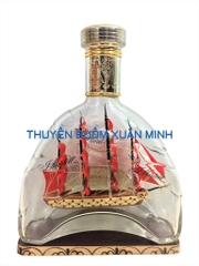 Mô Hình Thuyền Gỗ Trong Chai Rượu MARTELL X.O - A3