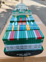 Mô Hình Tàu Chở Hàng Tàu Container EVERGREEN - Gỗ Tự Nhiên - Dài 70cm - Chuẩn xuất khẩu