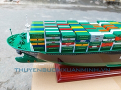 Mô Hình Tàu Chở Hàng Tàu Container EVERGREEN - Gỗ Tự Nhiên - Dài 70cm - Chuẩn xuất khẩu