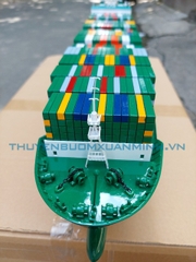 Mô Hình Tàu Chở Hàng Tàu Container EVERGREEN - Gỗ Tự Nhiên - Dài 70cm - Chuẩn xuất khẩu