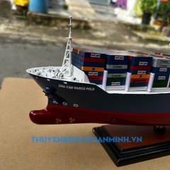 Mô Hình Tàu Chở Hàng Tàu Container CMA CGM - Gỗ Tự Nhiên - Dài 70cm - Chuẩn xuất khẩu