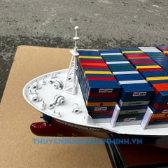 Mô Hình Tàu Chở Hàng Tàu Container CMA CGM - Gỗ Tự Nhiên - Dài 70cm - Chuẩn xuất khẩu