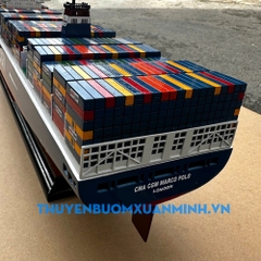 Mô Hình Tàu Chở Hàng Tàu Container CMA CGM - Gỗ Tự Nhiên - Dài 70cm - Chuẩn xuất khẩu