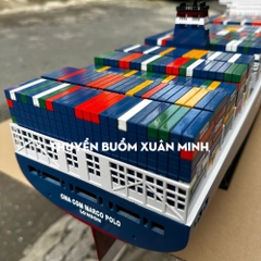 Mô Hình Tàu Chở Hàng Tàu Container CMA CGM - Gỗ Tự Nhiên - Dài 100cm - Chuẩn xuất khẩu