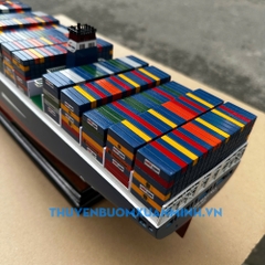 Mô Hình Tàu Chở Hàng Tàu Container CMA CGM - Gỗ Tự Nhiên - Dài 70cm - Chuẩn xuất khẩu
