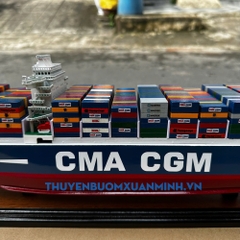Mô Hình Tàu Chở Hàng Tàu Container CMA CGM - Gỗ Tự Nhiên - Dài 70cm - Chuẩn xuất khẩu