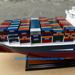 Mô Hình Tàu Chở Hàng Tàu Container CMA CGM - Gỗ Tự Nhiên - Dài 70cm - Chuẩn xuất khẩu