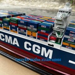 Mô Hình Tàu Chở Hàng Tàu Container CMA CGM - Gỗ Tự Nhiên - Dài 100cm - Chuẩn xuất khẩu