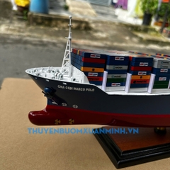 Mô Hình Tàu Chở Hàng Tàu Container CMA CGM - Gỗ Tự Nhiên - Dài 70cm - Chuẩn xuất khẩu