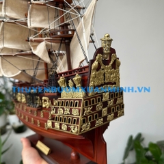 Mô Hình Thuyền Chiến Hạm Hoàng Gia Sovereign Of The Seas - Thuyền chiến cổ nước Anh - chuẩn Xuất Khẩu - Gỗ Căm Xe - Dài 48cm