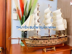 Mô Hình Thuyền Buồm Gỗ Phong Thuỷ Napoleon (Tàu Chiến Cổ Pháp) | Loại Tiêu Chuẩn - Gỗ Xoan Đào | Thân 60cm