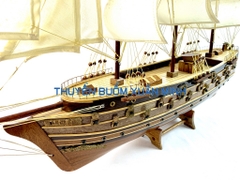 Mô Hình Thuyền Buồm Gỗ Phong Thuỷ Napoleon (Tàu Chiến Cổ Pháp) | Loại Tiêu Chuẩn - Gỗ Xoan Đào | Thân 60cm