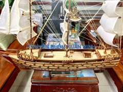 Mô Hình Thuyền Buồm Gỗ Phong Thuỷ Napoleon (Tàu Chiến Cổ Pháp) | Loại Tiêu Chuẩn - Gỗ Xoan Đào | Thân 80cm