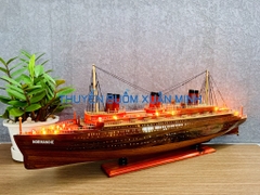 Mô Hình Du Thuyền Đại Dương SS NORMANDIE (Đèn LED Màu) | Gỗ Tự Nhiên | Thân 80cm