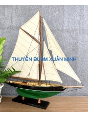 Mô Hình Du Thuyền Gỗ Phong Thuỷ Penduick | Gỗ Tự Nhiên | Thân 50cm (Sơn Đen-Xanh)